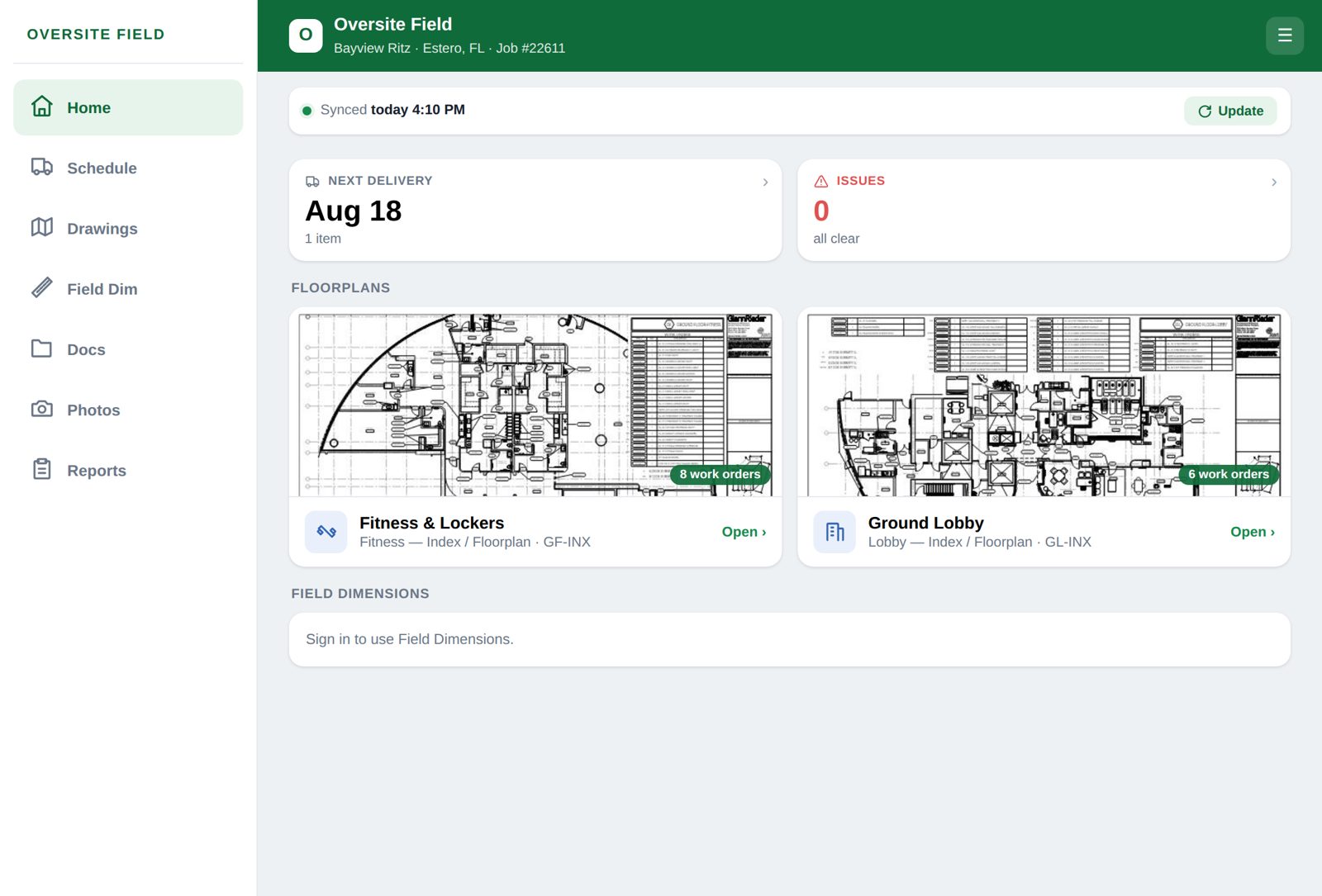 Field app on iPad